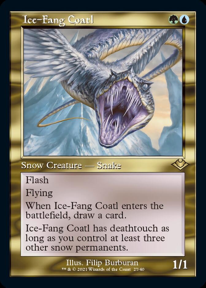 Ice-Fang Coatl (Retro Foil Etched) [Modern Horizons]