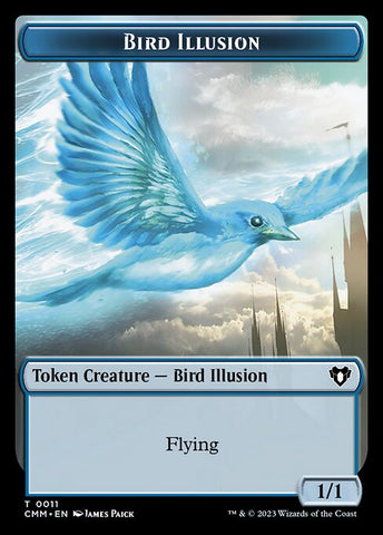 Zombie (0019) // Bird Illusion Double-Sided Token [Commander Masters Tokens]