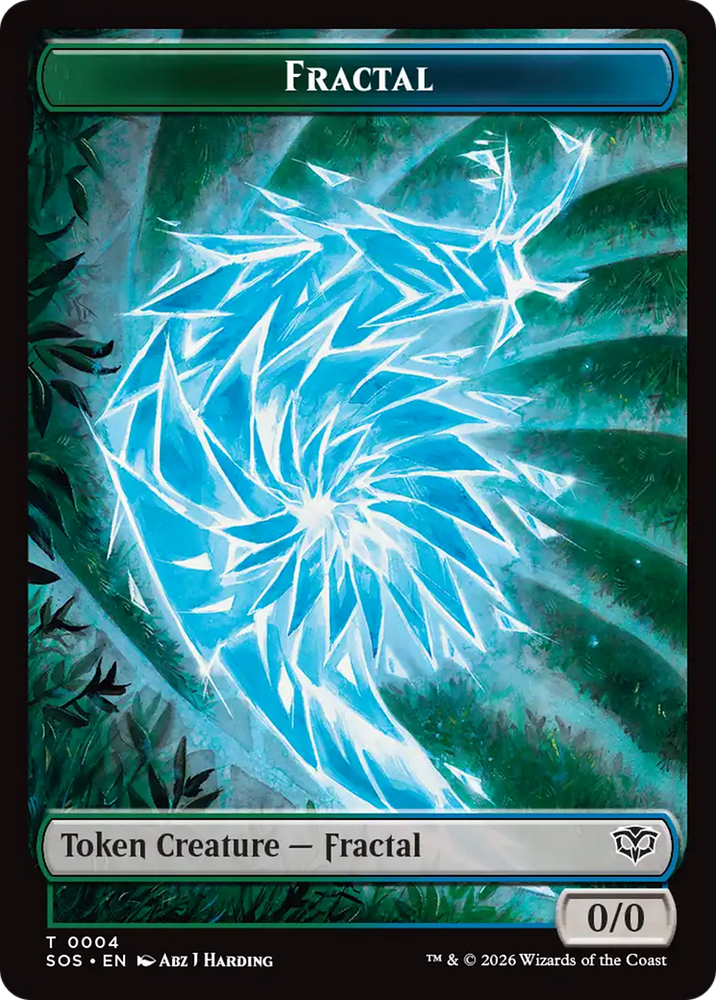 Beast // Fractal (0004) Double-Sided Token [Secrets of Strixhaven Commander Tokens]
