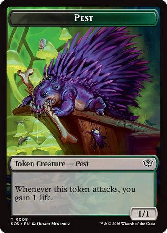 Professor Dellian Fel // Pest (0008) Double-Sided Token [Secrets of Strixhaven Tokens]