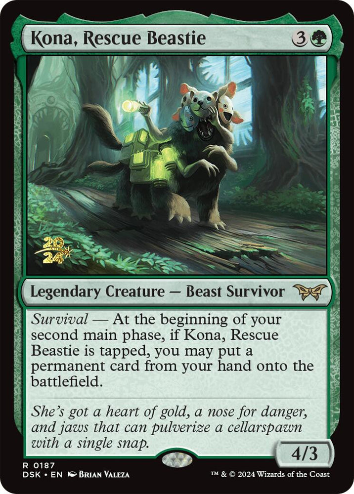 Kona, Rescue Beastie (0187) [Duskmourn: House of Horror Prerelease Promos]