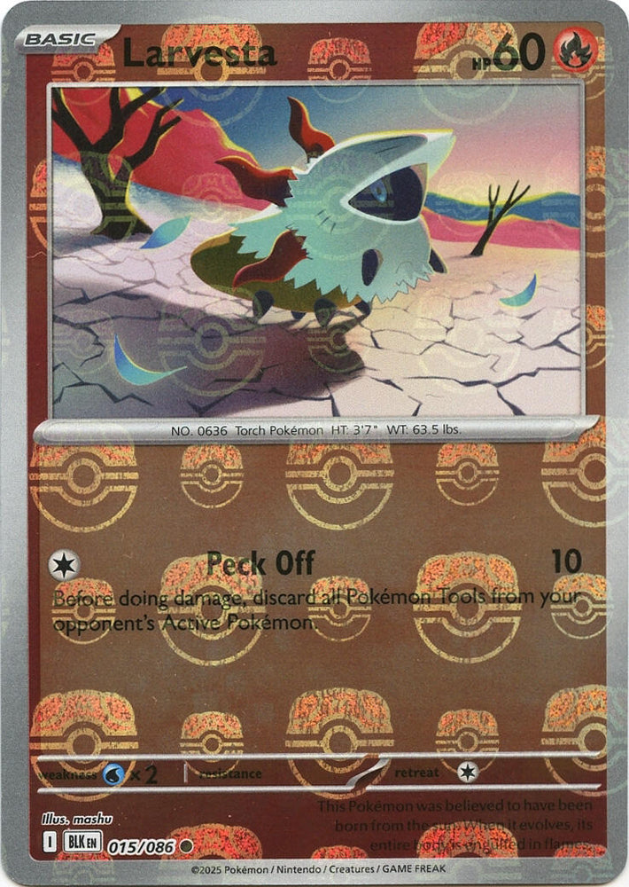 Larvesta (015/086) (Master Ball Pattern) [Scarlet & Violet: Black Bolt]