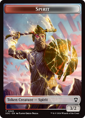 Spirit (0025) // Copy Double-Sided Token [Secrets of Strixhaven Commander Tokens]