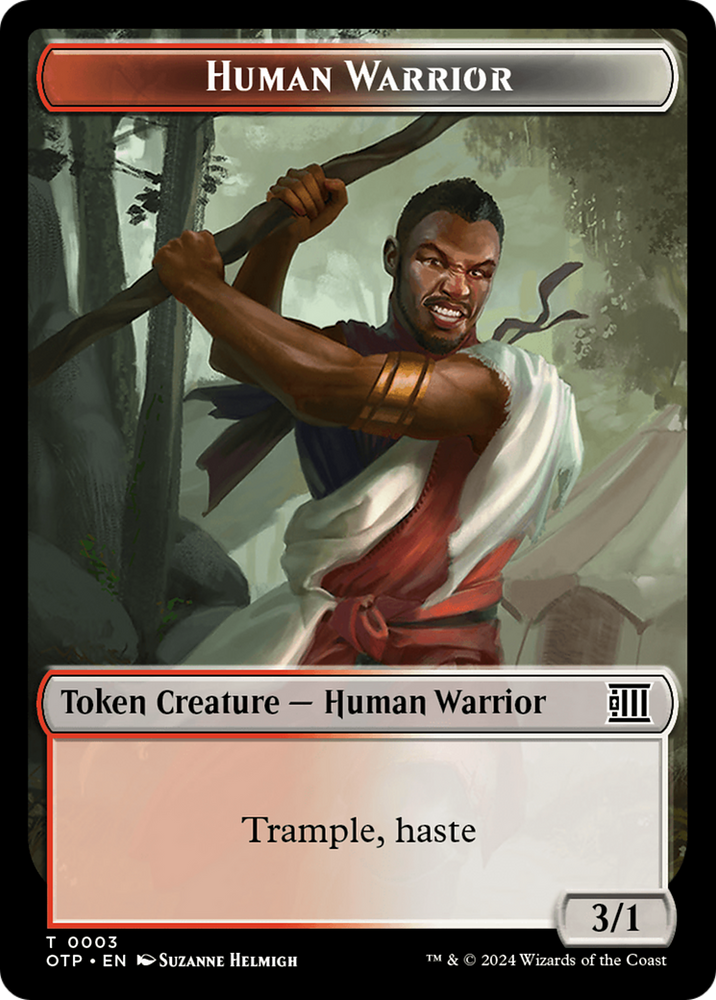 Treasure // Human Warrior Double-Sided Token [Outlaws of Thunder Junction Tokens]