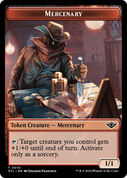 Mercenary // Clue Double-Sided Token [Outlaws of Thunder Junction Tokens]