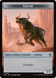 Golem (0014) // Thopter (0010) Double-Sided Token [Aetherdrift Tokens]