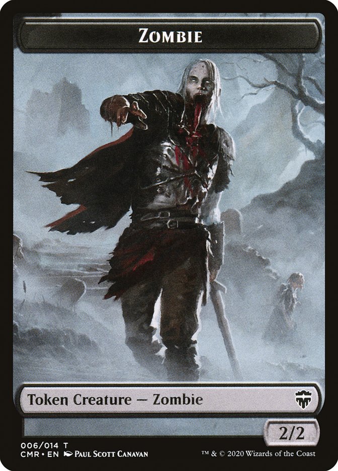 Elf Warrior // Zombie Double-Sided Token [Commander Legends Tokens]