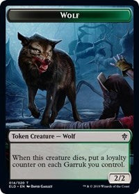 Wolf // Food (18) Double-Sided Token [Throne of Eldraine Tokens]