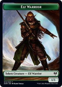 Elf Warrior // Dragon Double-Sided Token [Kaldheim Tokens]