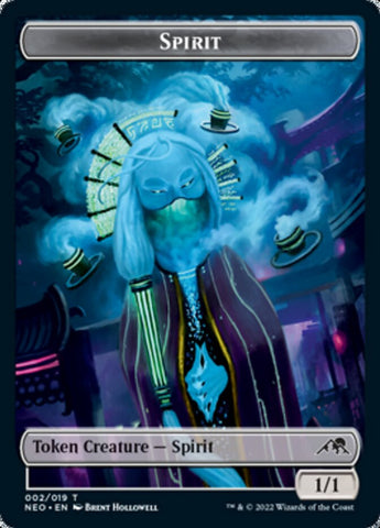 Spirit (002) // Spirit (012) Double-Sided Token [Kamigawa: Neon Dynasty Tokens]