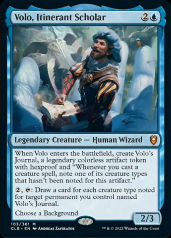 Volo, Itinerant Scholar [Commander Legends: Battle for Baldur's Gate]