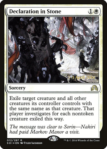 Declaration in Stone [Shadows over Innistrad Prerelease Promos]