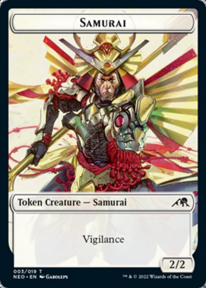 Samurai // Tezzeret, Betrayer of Flesh Emblem Double-Sided Token [Kamigawa: Neon Dynasty Tokens]