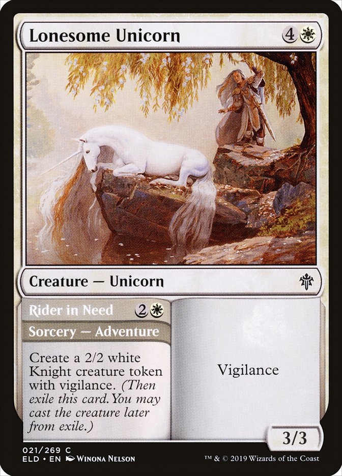 Lonesome Unicorn // Rider in Need [Throne of Eldraine]